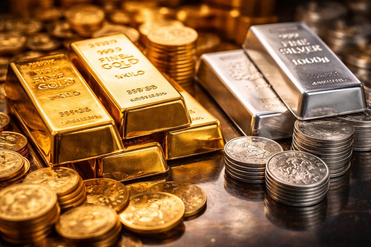 Gold, Silver - financial news illustration