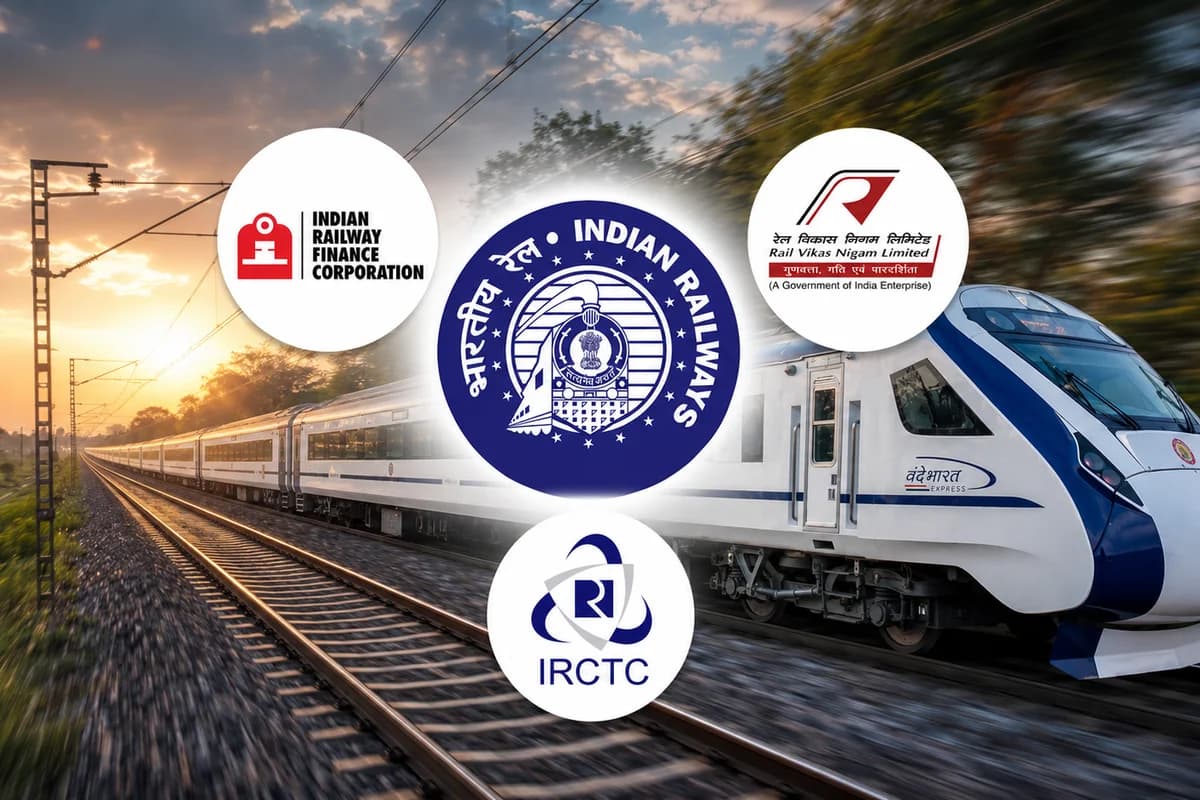 Indian Railway Stocks - stock market news illustration
