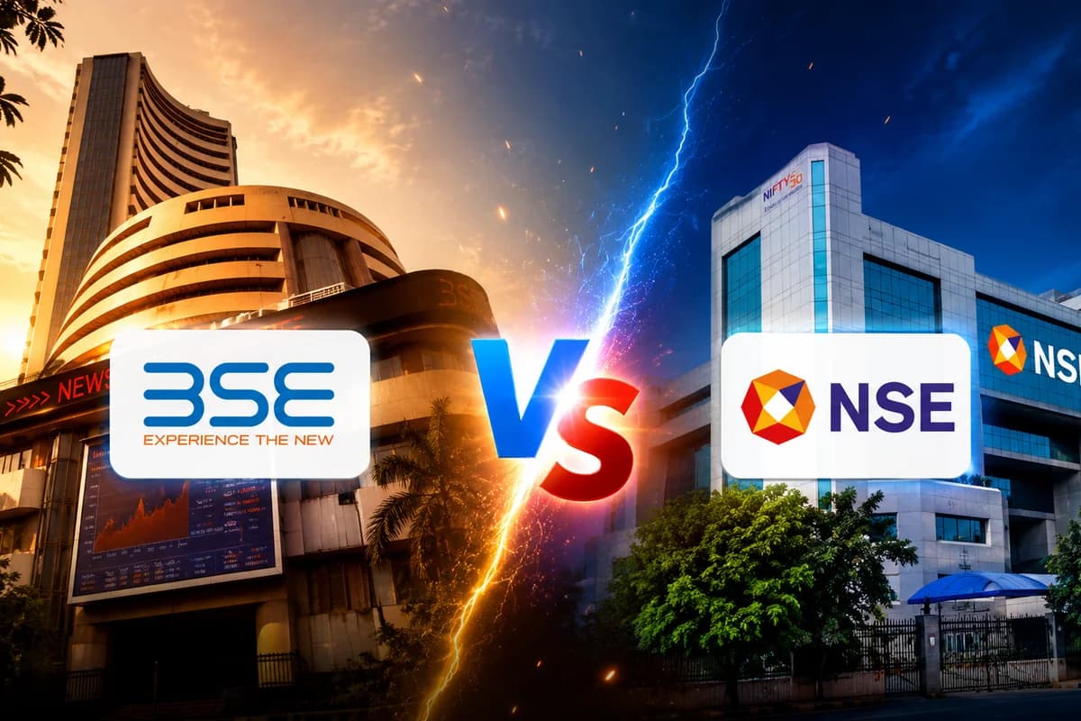 NSE vs BSE - market analysis illustration
